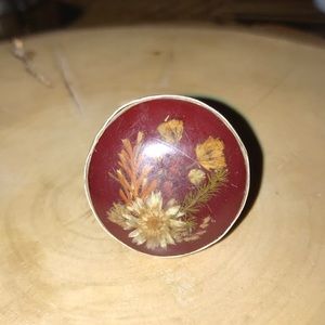 925 sterling silver large round floral ring